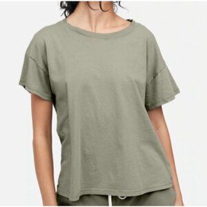 NWT MATE the Label Sage Organic Cotton Raw Neck Boxy Tee - Size 3X